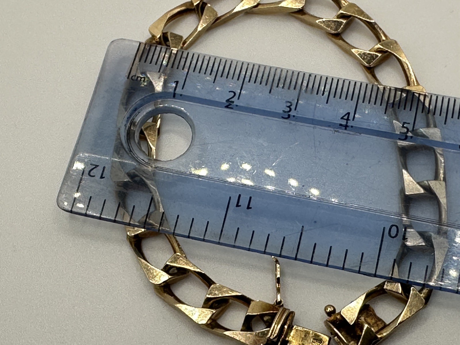 9ct 375 Yellow Gold Cuban Link Bracelet 12.66g 7.5 inches