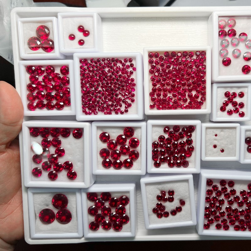 Blood Red Ruby AGL Certified Lab Grown Ruby Loose Gemstone Round Cut 0.3ct~4.3ct