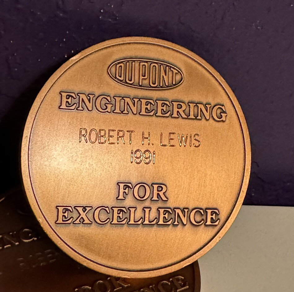 Dupont Copper Medallion Kevlar NASCAR Service Award 1.5 LB 3” Rare Vintage