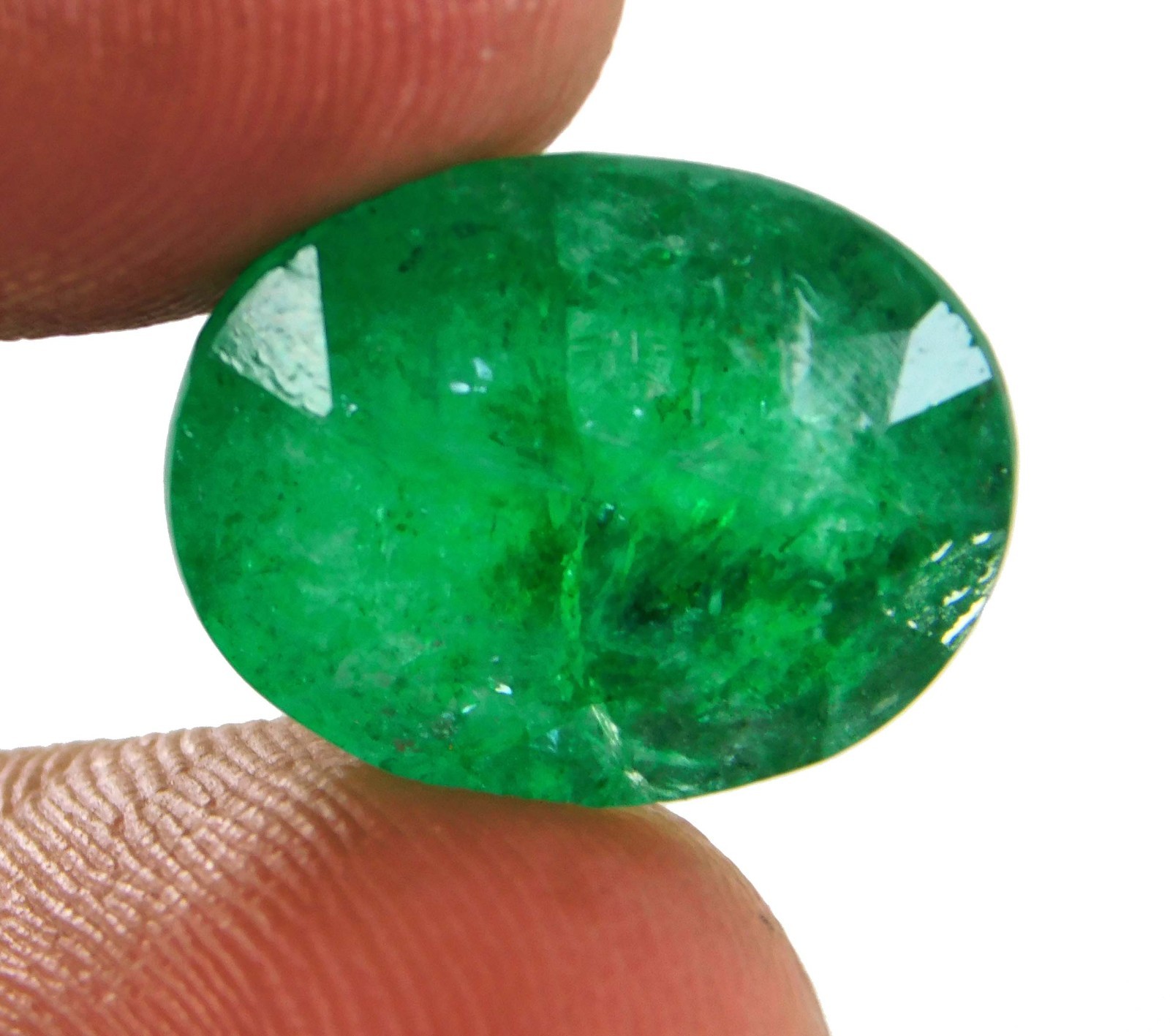 8.60 ct First-Class OVAL 15.4 x 12.2 mm Colombia Green Natural Emerald Gemstone