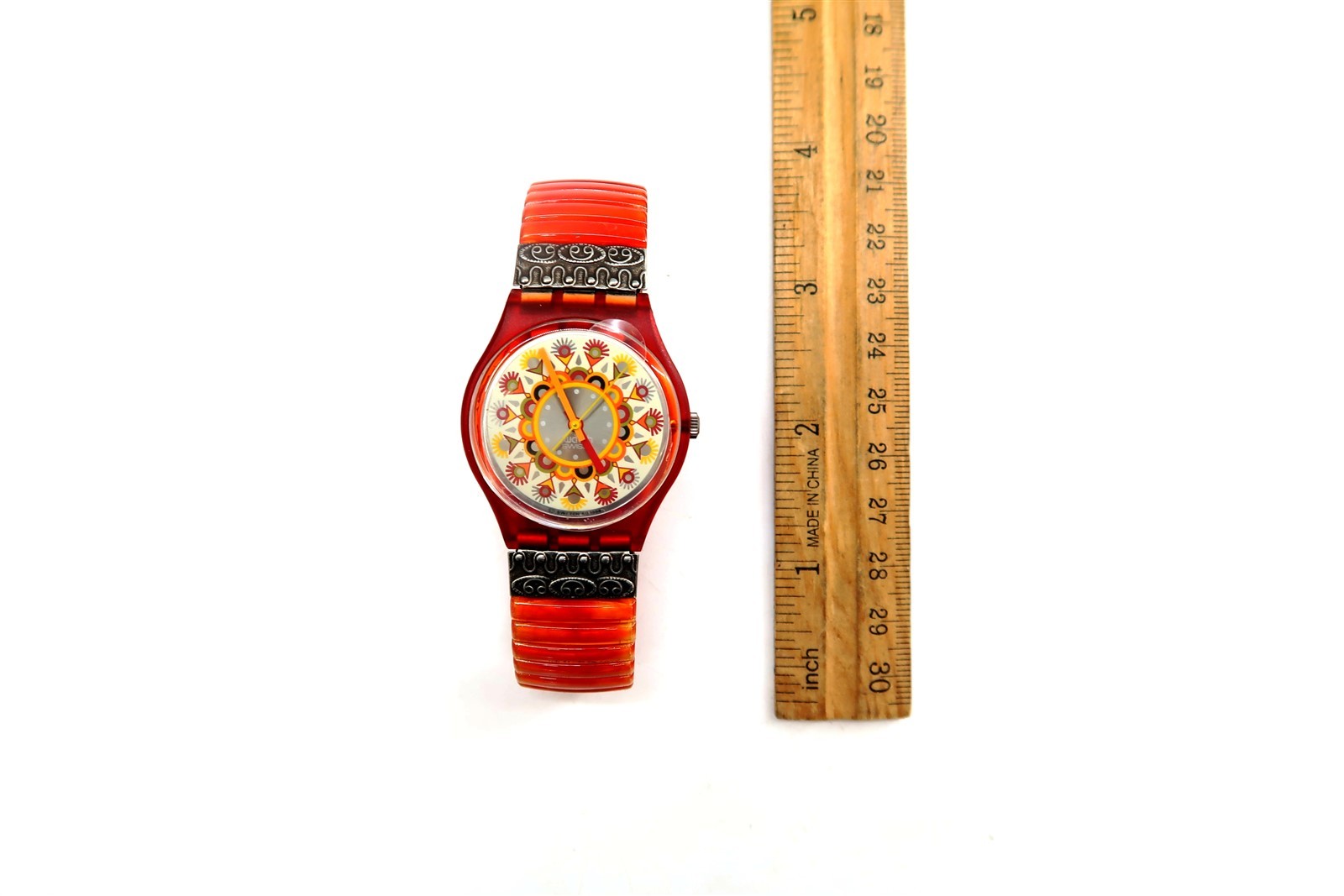 NEW Swatch Watch CURRY POWDER GR125 with Case & Papers 1995 Gents NOS