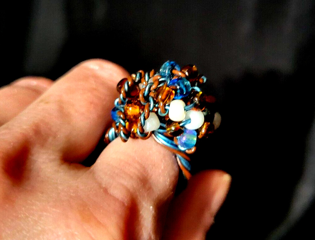 Size 7 Handmade Beaded Ring