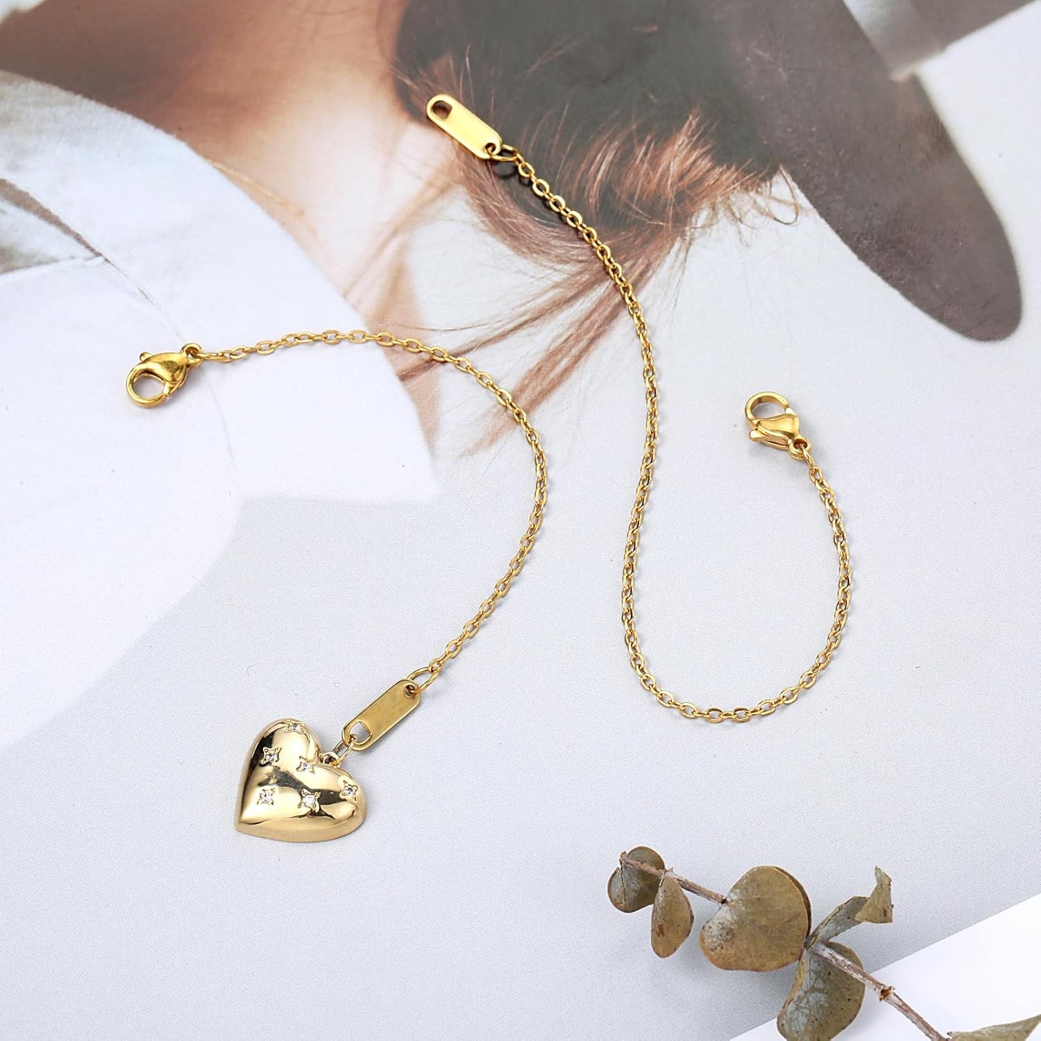 Gold and Silver Plated Necklace Extenders Set of 6 with 2 4 6 Inch Chains for