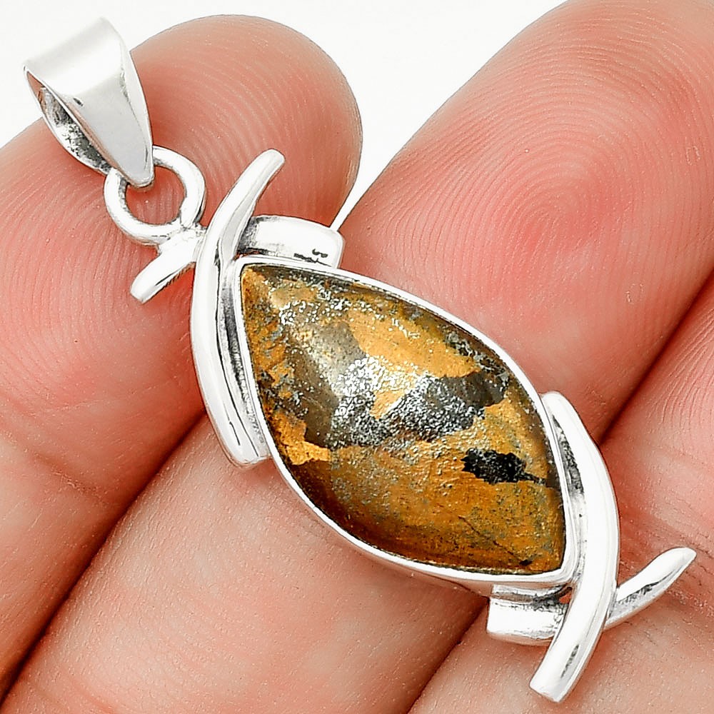 Natural Bronzite 925 Sterling Silver Pendant Jewelry P-1428