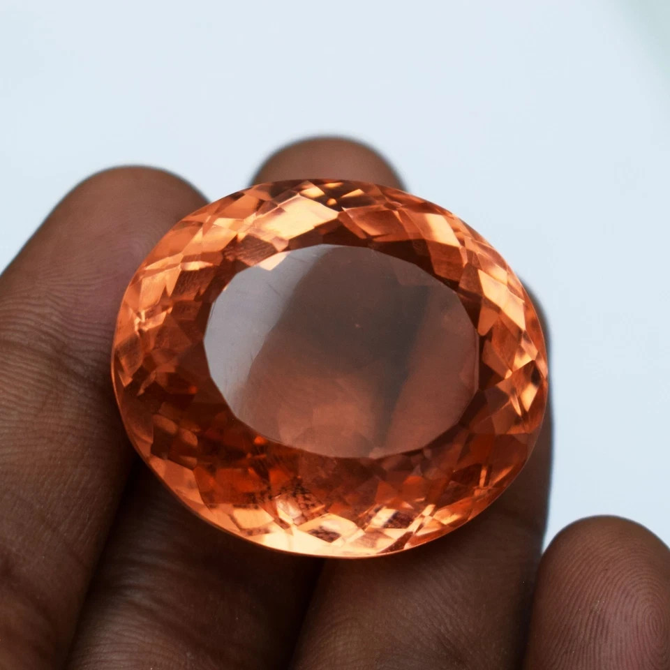 128.75 CT Certified Imperial Topaz Oval Cut Flawless Loose Gemstone