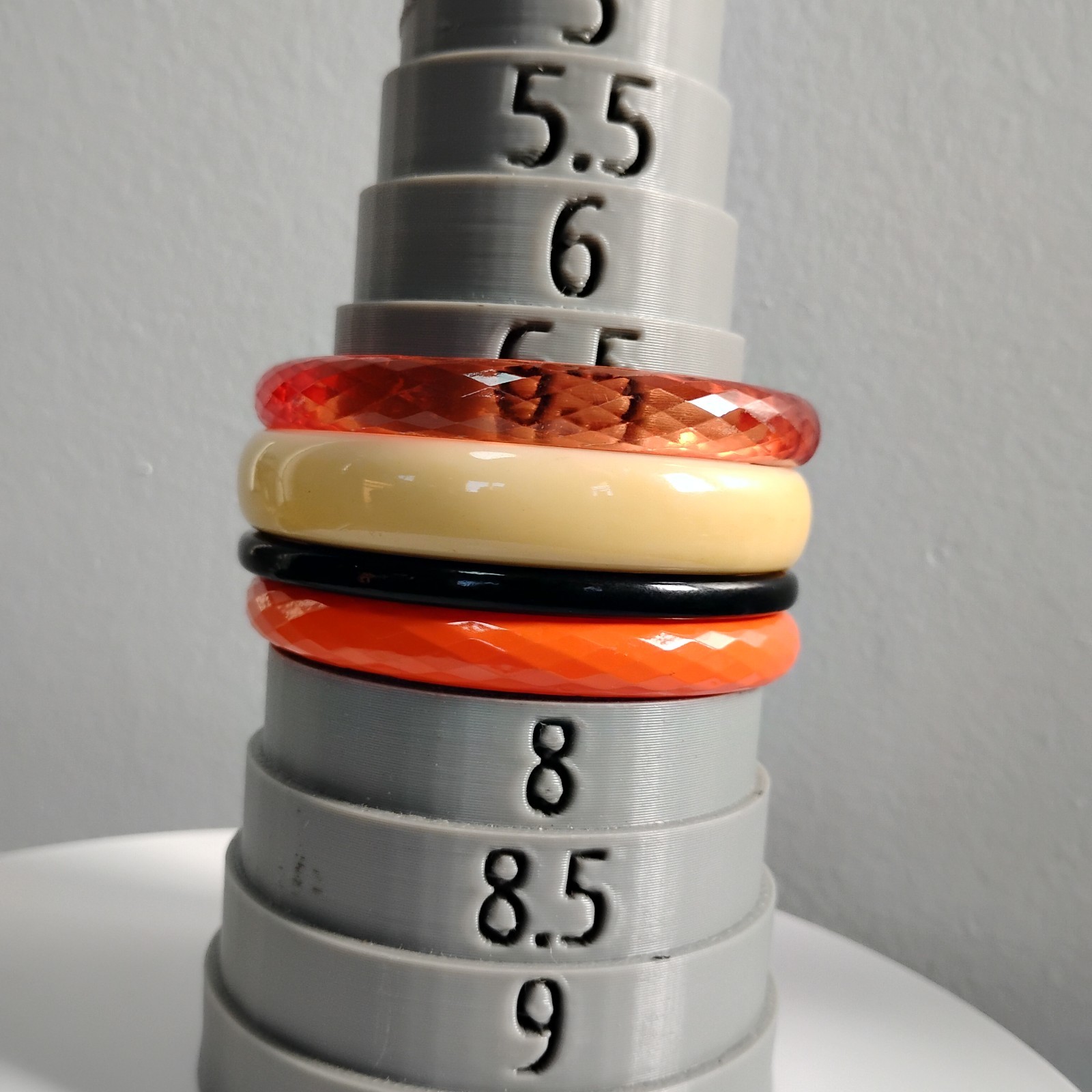 All Vintage Orange Bangle Lot Of 9 Metal Plastic Bracelets Sz 7.5-8.25