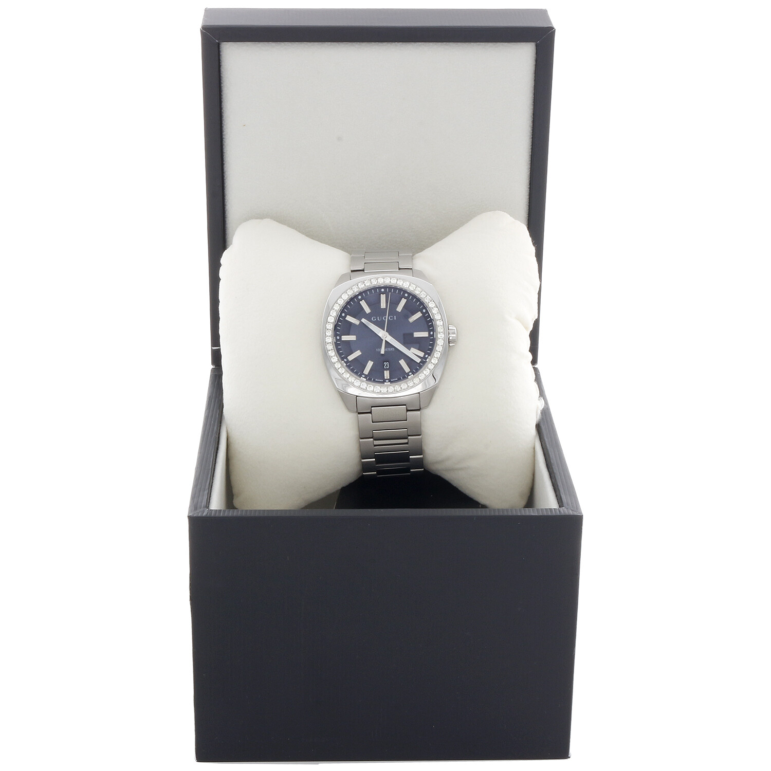 Mens New Gucci GC2570 Genuine Diamond Watch YA142303 Blue Dial 41mm | 1.60 CT.