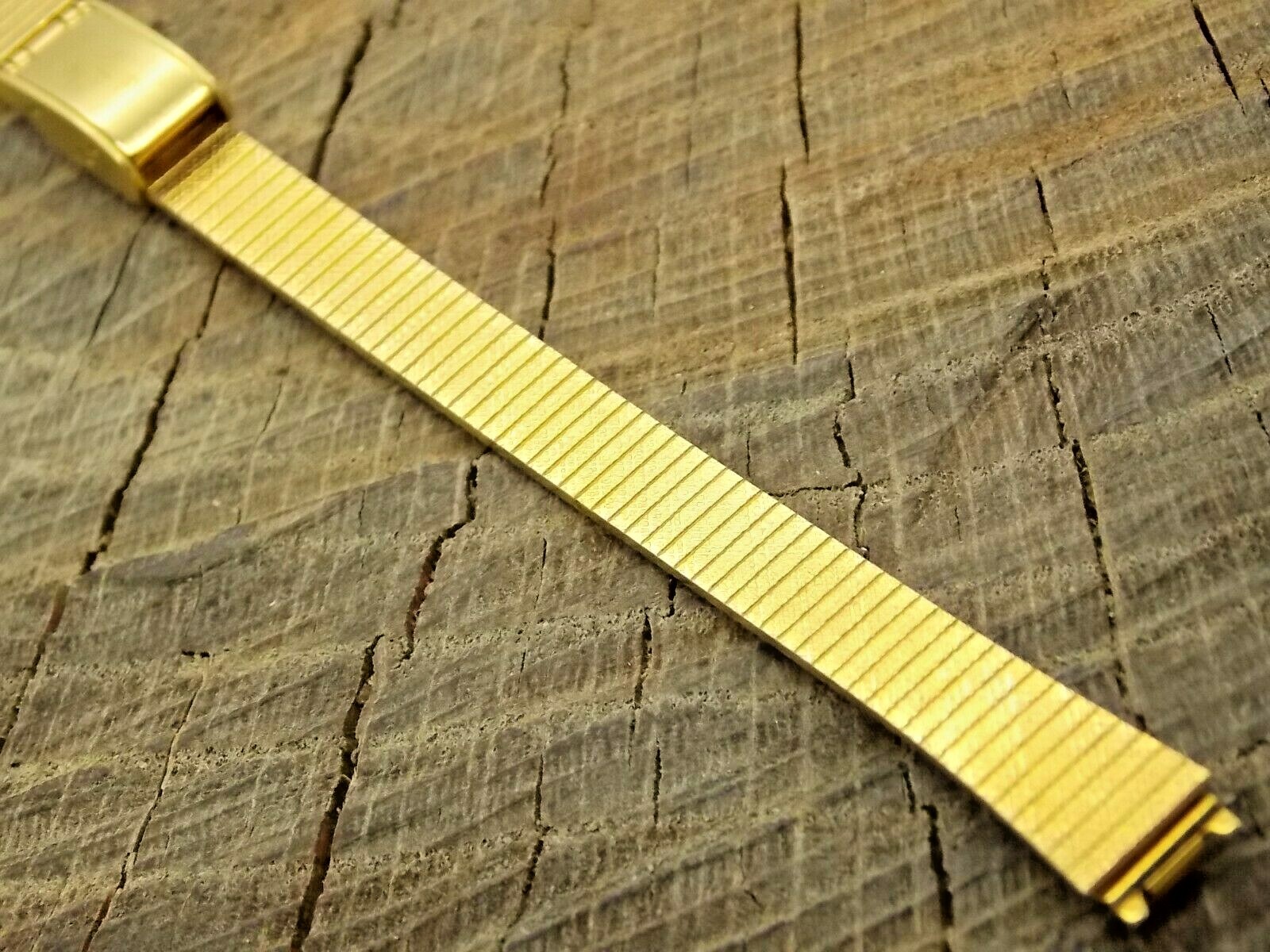 NOS Vintage Unused Stainless Steel 8mm Sliding Clasp Ladies Watch Band