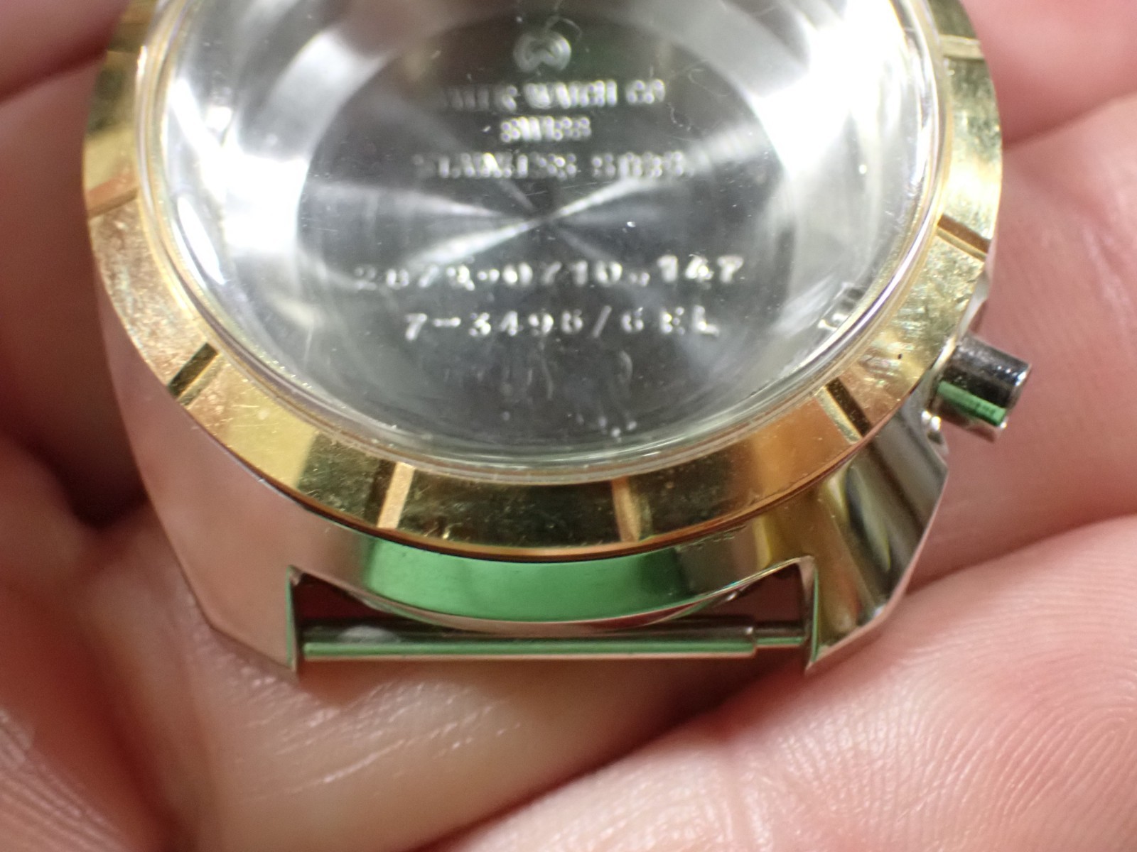 Wyler Lifeguard Wristwatch Case 2 Tone Stainless New Unused not perfect 4-3495/6