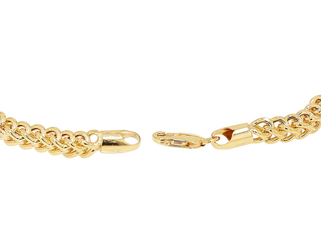 Hollow Franco Chain Bracelet 5MM 10K Gold 7″-9″