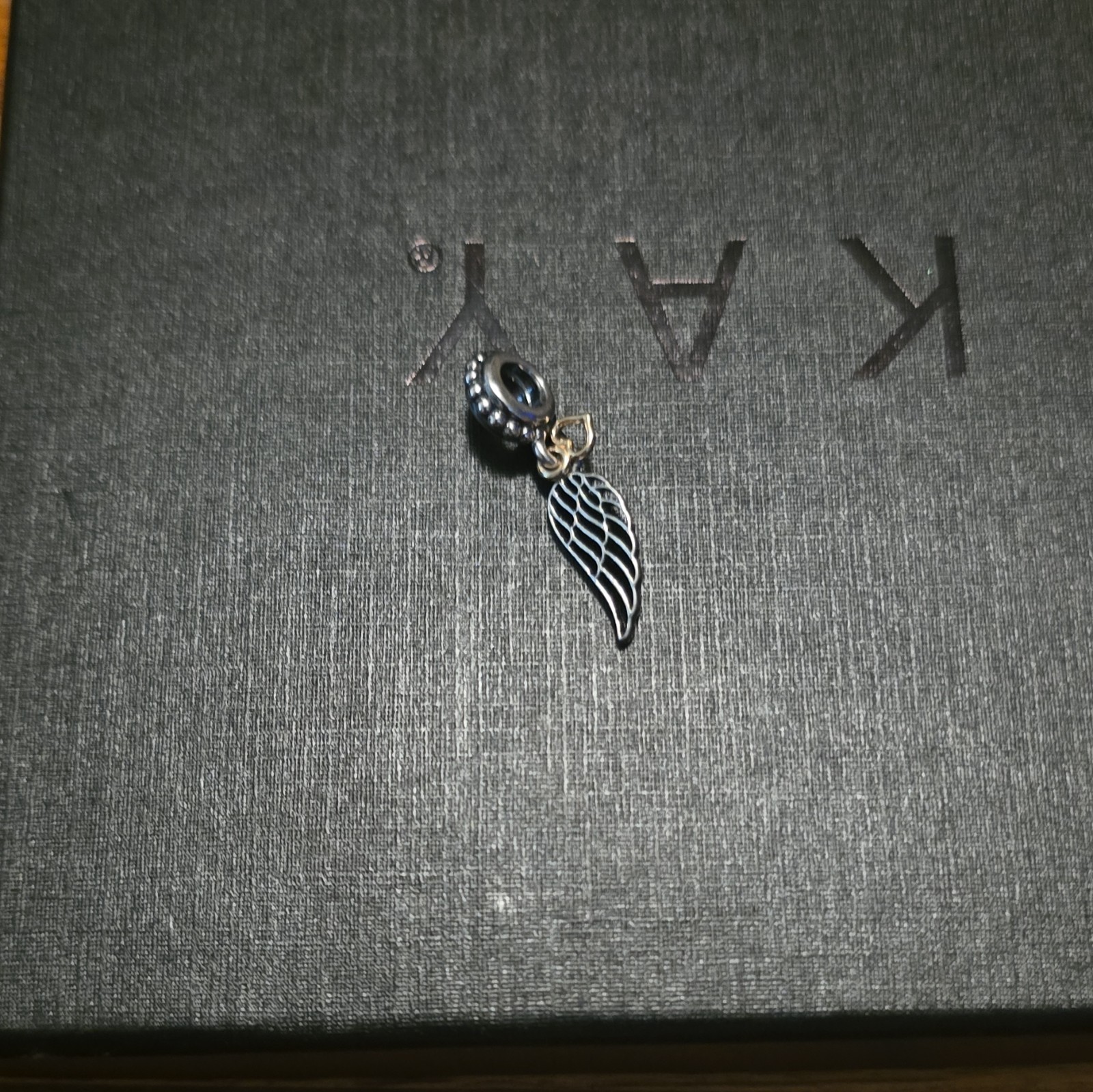 Silver Tone Wing Dangle Charm Bead Large Hole Metal Angels Theme No Stone