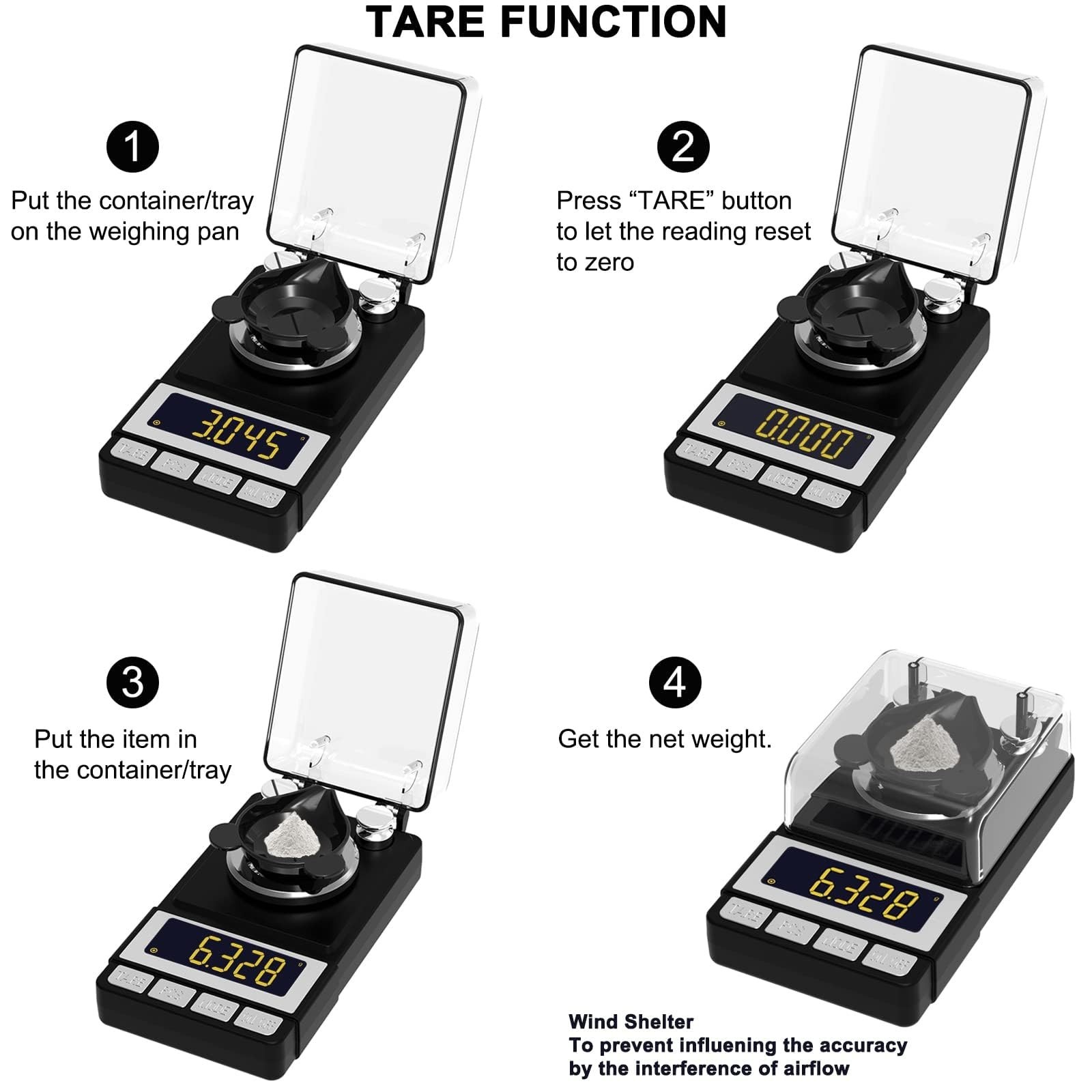 High Precision Milligram Scale 50g/0.001g, Reloading & Jewelry Scale, LCD Displa