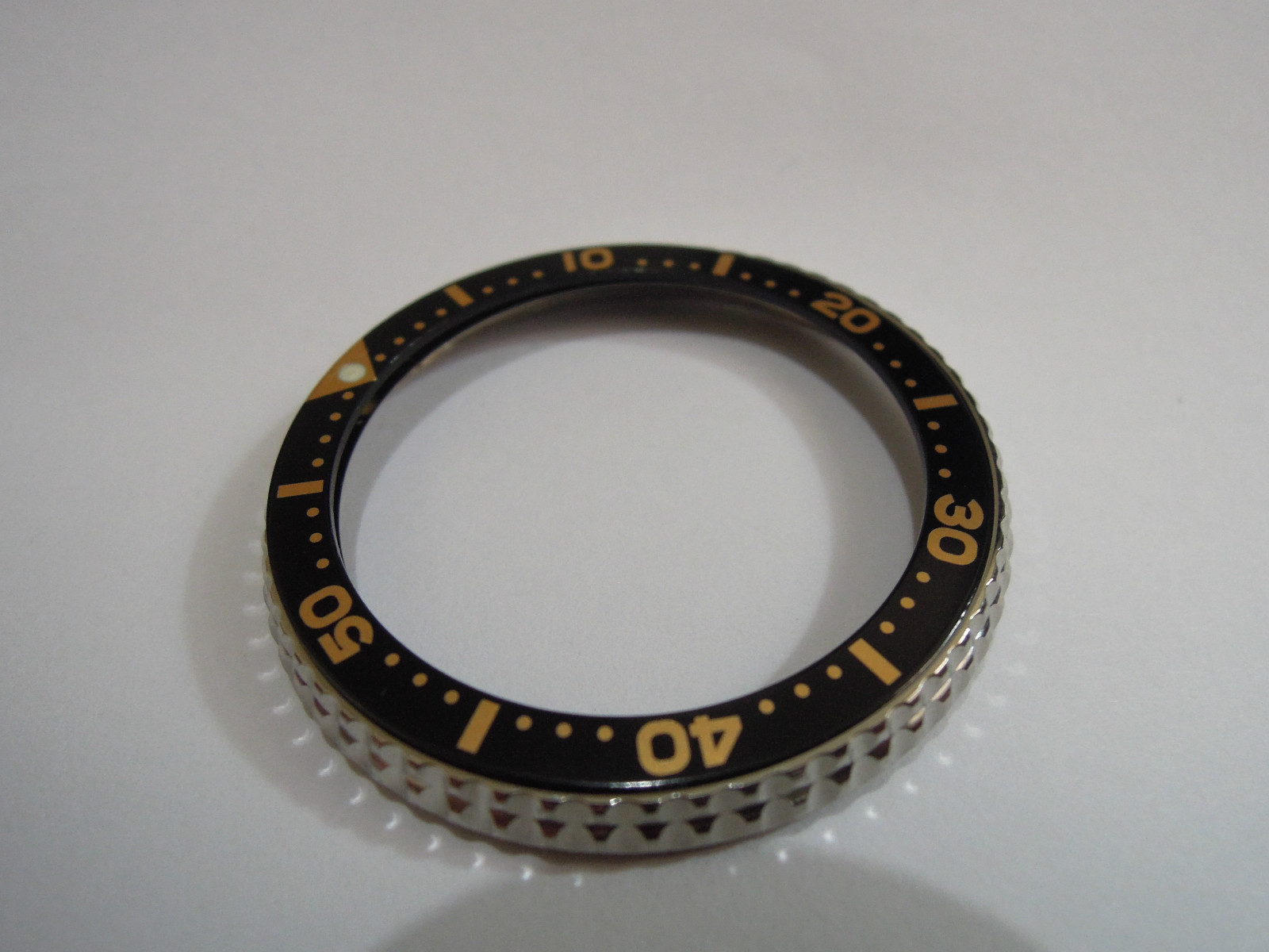 NEW STAINLESS ROTATING BEZEL WITH BLACK/GOLD INSERT DIVERS 6309-7040 /7002-7001