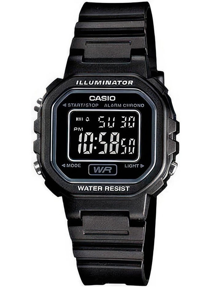 Casio LA-20WH-1B Unisex Digital Watch Black Resin LED Alarm Stopwatch