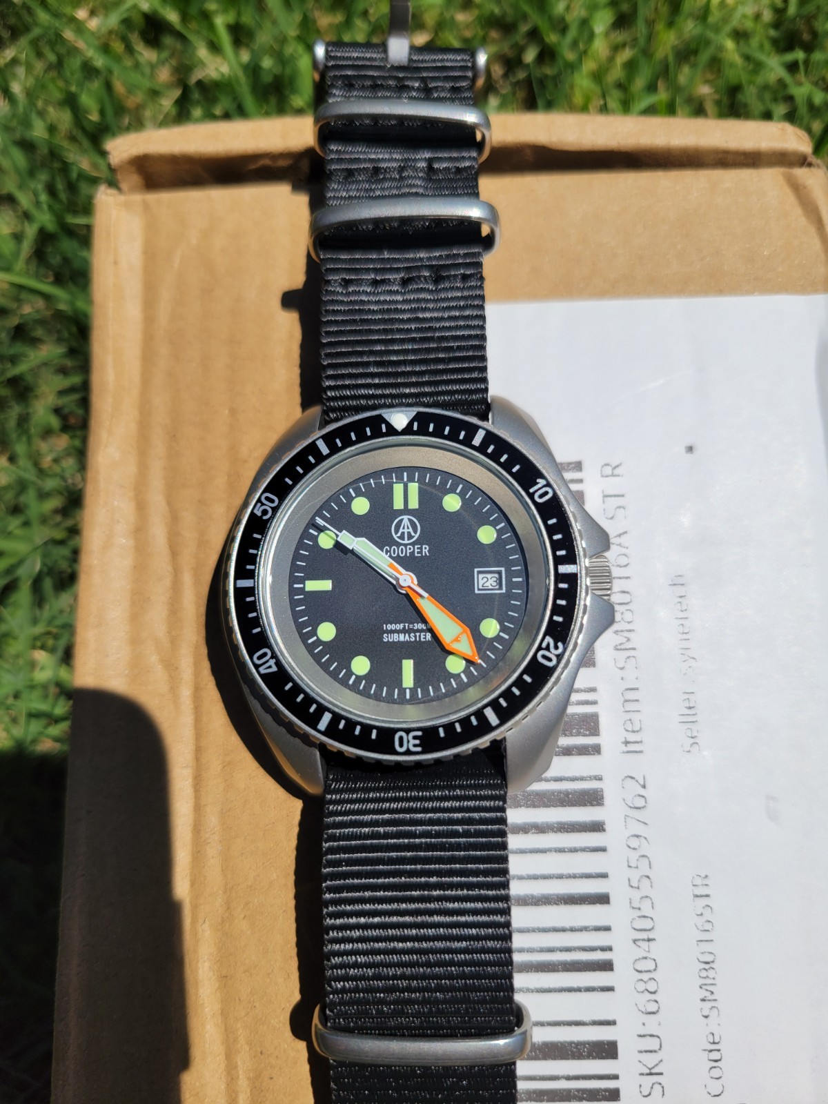Cooper Submaster Men’s Divers Watch Quartz Military SAS 300m WR NATO USA Seller