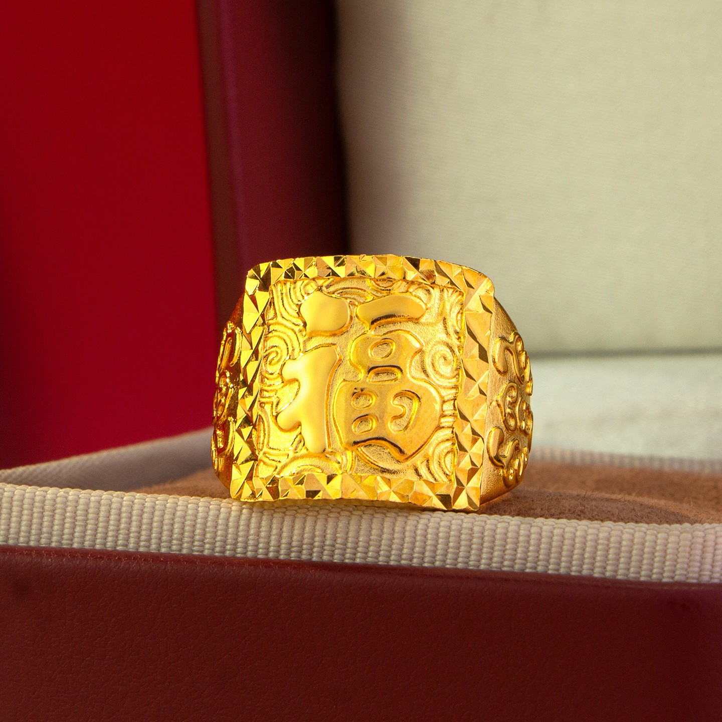 New Men’s Big Fortune 23K 24K THAI BAHT YELLOW GOLD Plated RING/17.3g