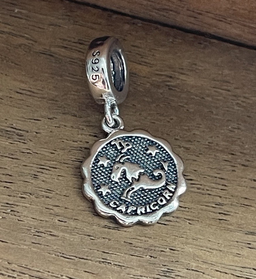 S925 sterling silver Capricorn Zodiac Sing Charm
