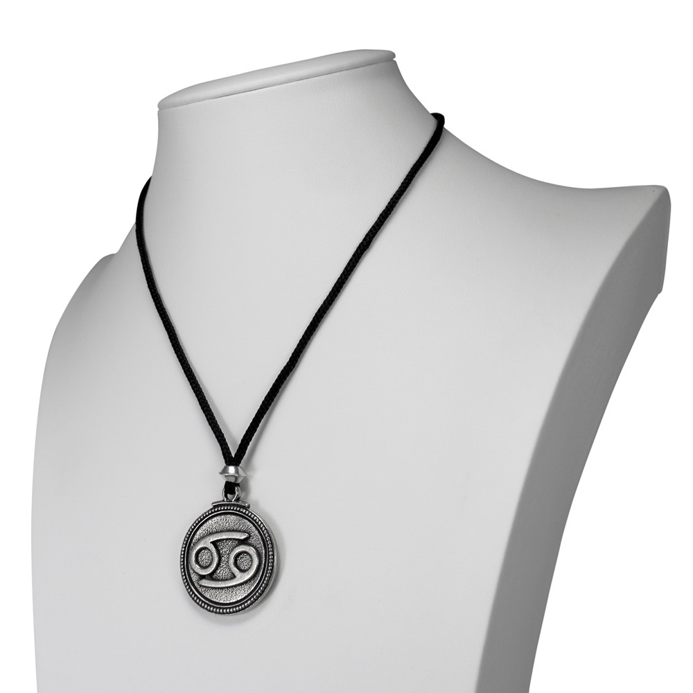 Cancer Zodiac Pendant Astrology Necklace Horoscope Pewter Jewelry Talisman