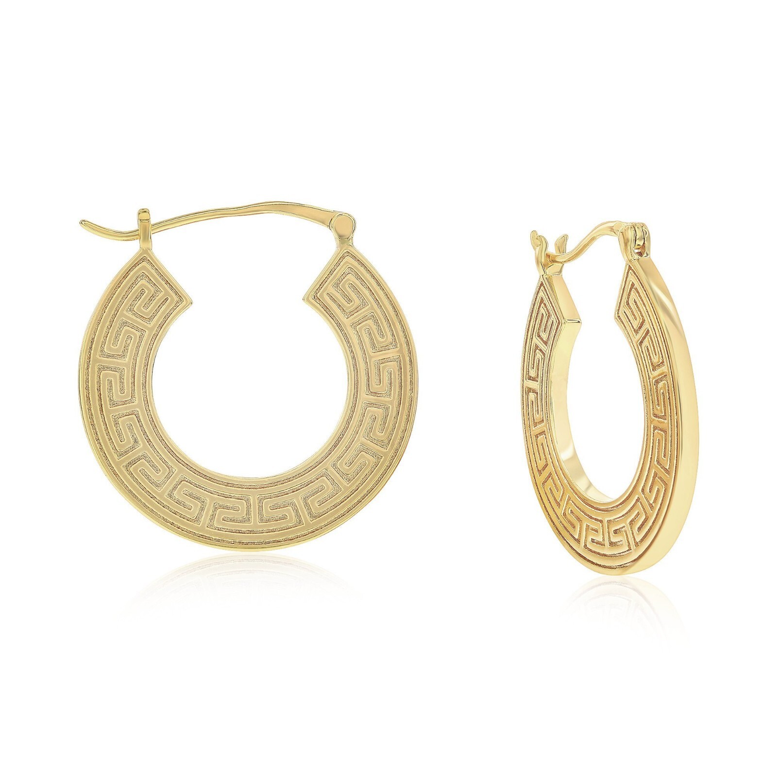 14K Yellow Gold Plated Greek Designed Earrings Unisex Dangle Earrings For Women