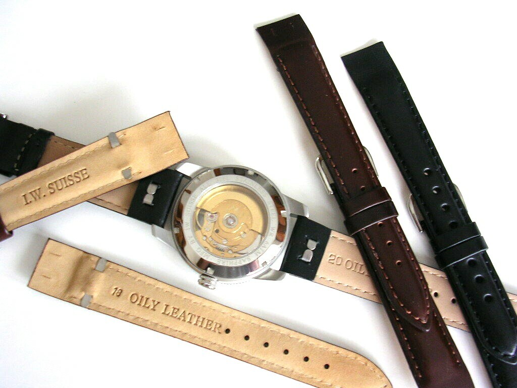 10mm Black Open End Ladies vintage Wire Lug leather watch band IW SUISSE 8-12-14