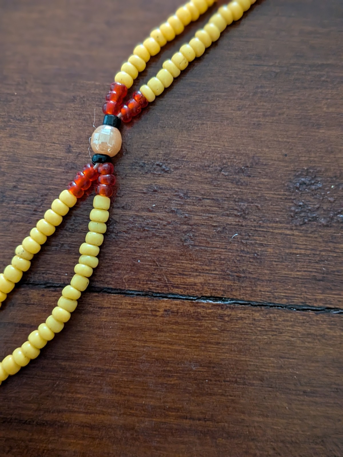 Antique Art Deco Egyptian Revival Czech Glass Bead Sautoir Necklace -Neiger Bros