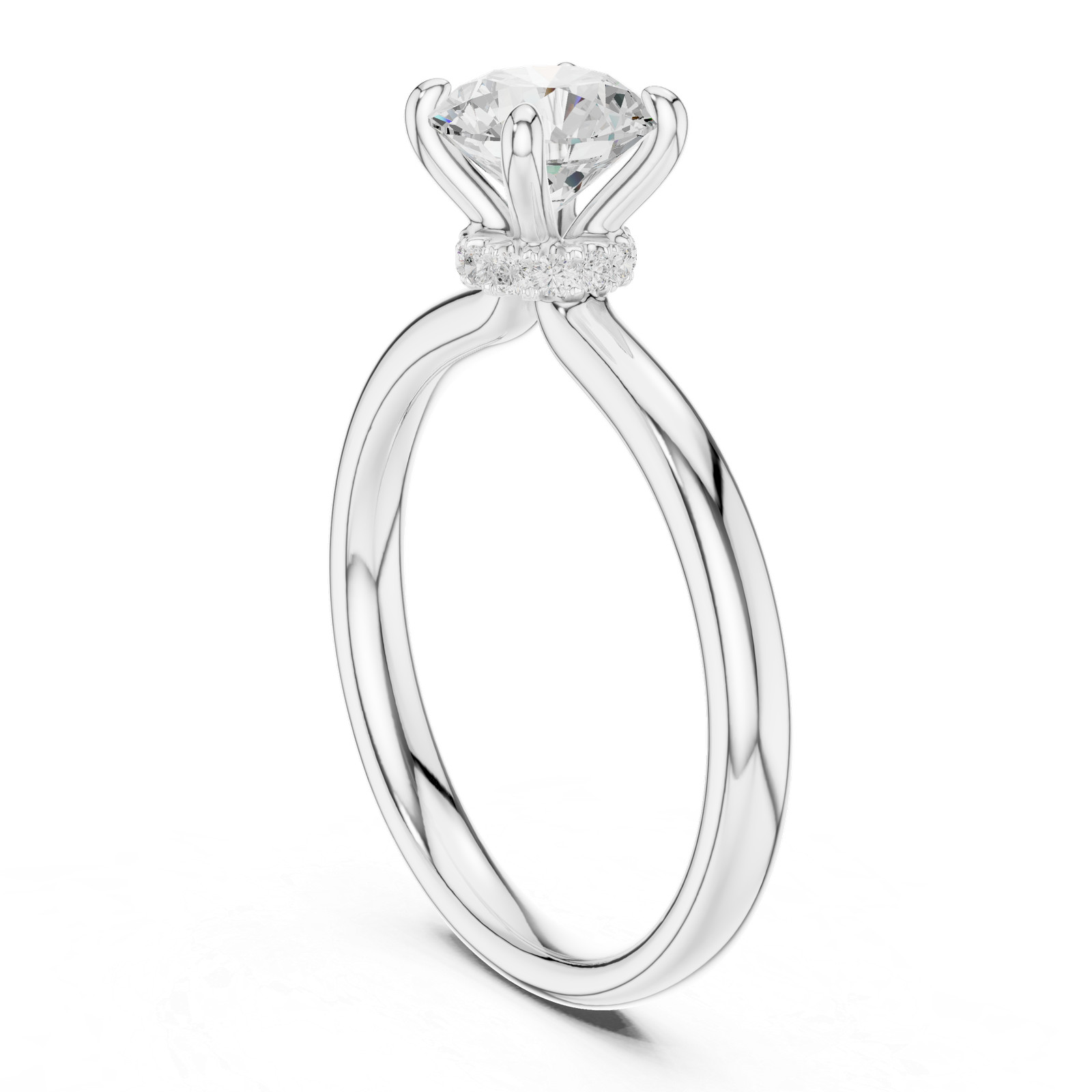 Certified VVS1 Natural Diamond Elegant Engagement Anniversary Ring 14K Gold Over