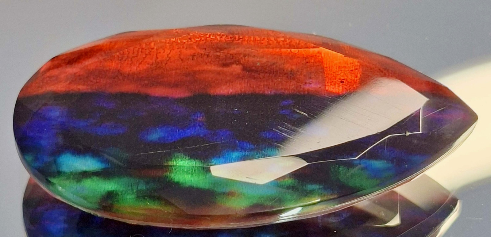 Awesome Doublet Ammolite Pear Cut 58-60 Ct Natural Loose Gemstone RK1027