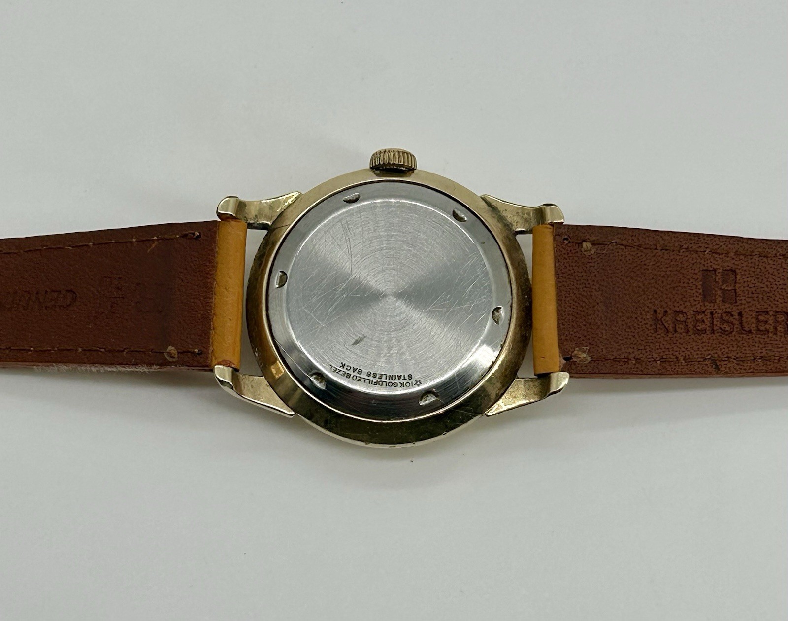 Vintage Wittnauer Automatic 17J 33.4mm 10K Gold Filled Radial Dial Swiss Runs