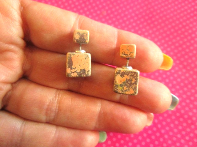 Cube double sided earrings