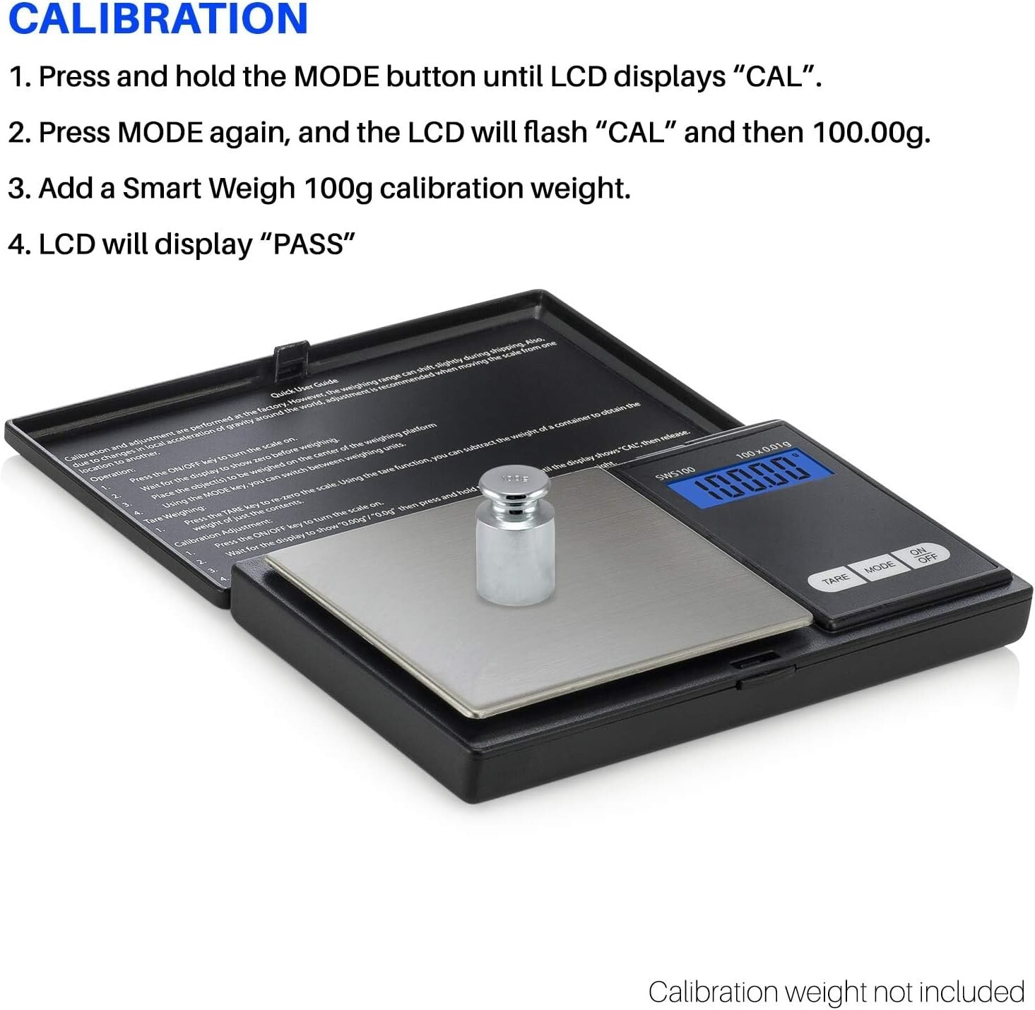 Smart Weigh Digital Pocket Gram Scale,100g x 0.01g Digital Gram Scale
