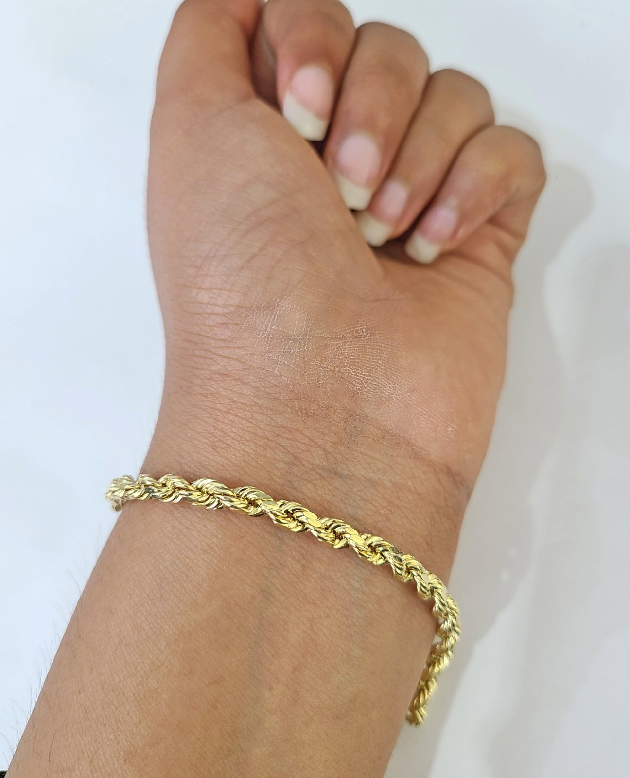 10k Yellow Gold Rope Chain 5mm Necklace Bracelet Set Real Men Women