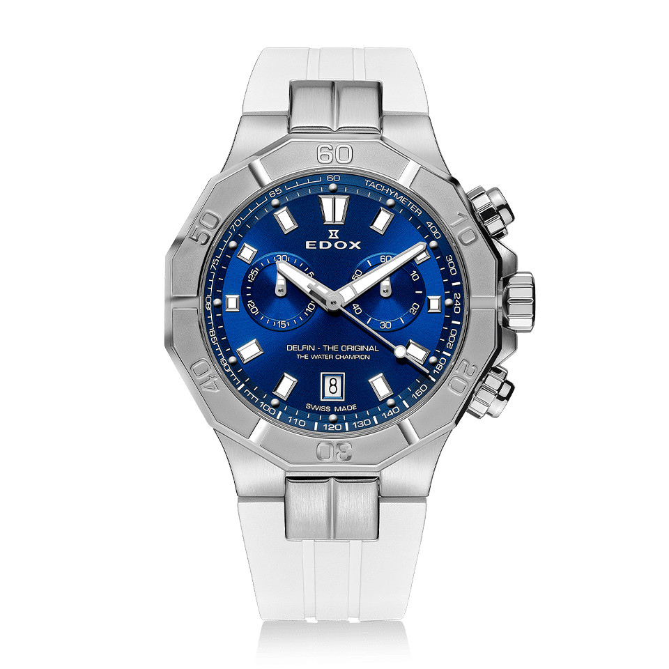 Edox Men’s Delfin The Original 43mm Quartz Chronograph Watch 10113-3CA-BUIN
