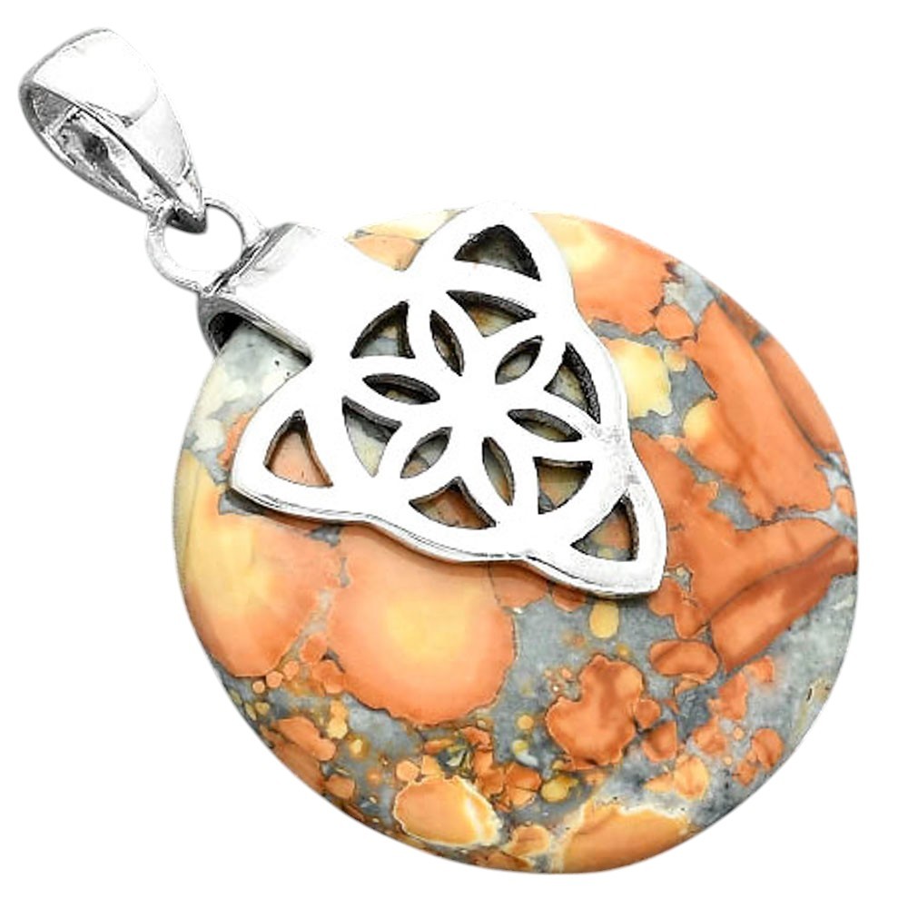 Natural Maligano Jasper – Indonesia 925 Sterling Silver Pendant Jewelry P-1348
