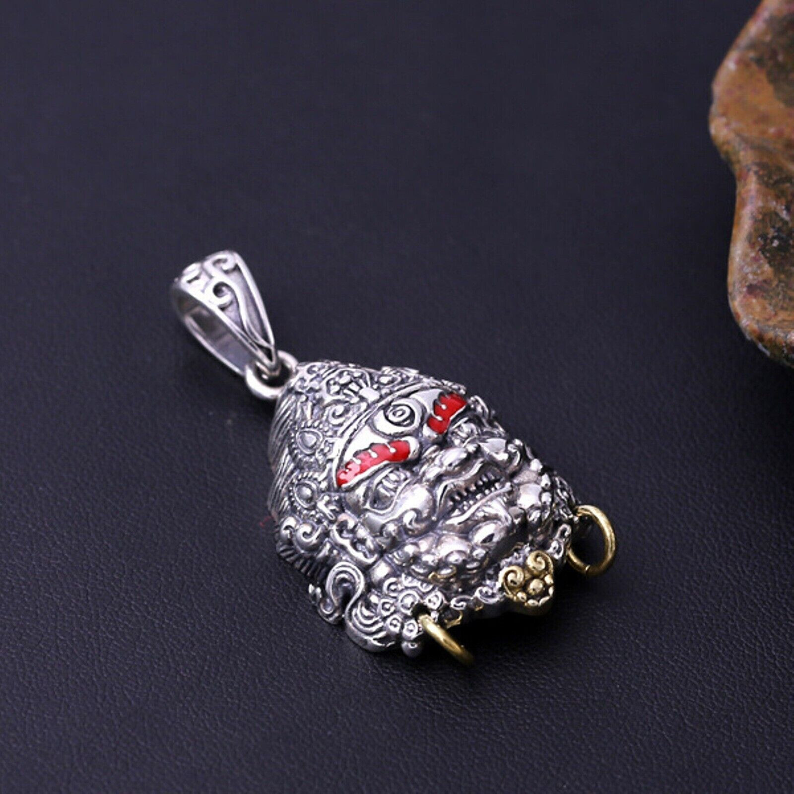 Pure S925 Sterling Silver Men Women Bless Lucky Patronus God Of Wealth Pendant