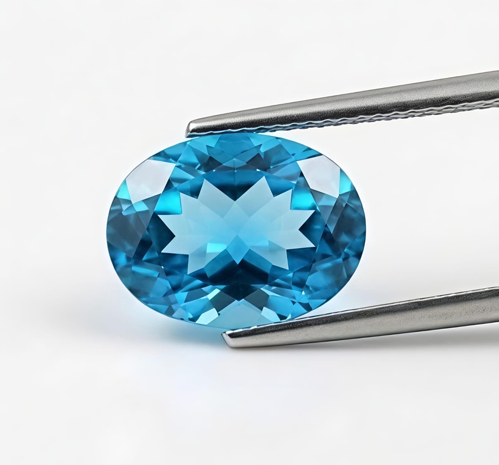 AAA+ 5 Ct Natural Swiss Blue Topaz Oval Cut 9×11 MM VVS1 Clarity gemstone+ Gift