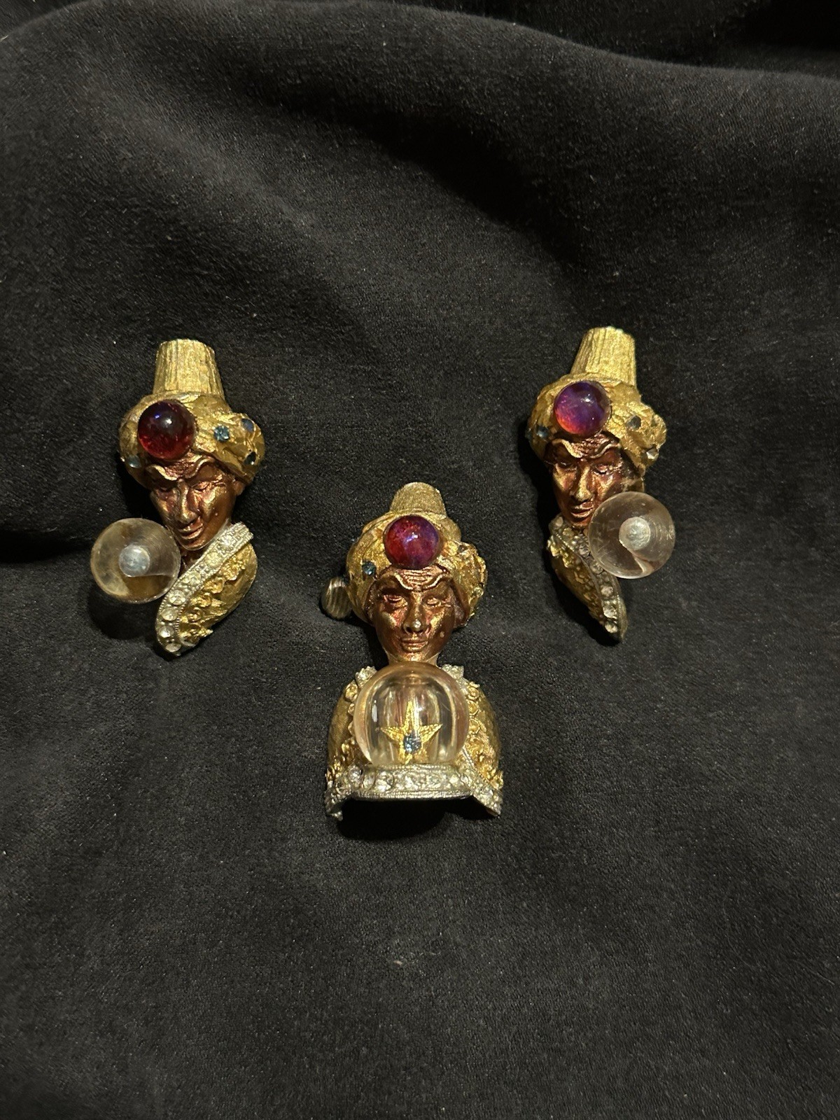HAR Genie Fortune Teller Clip On Earrings And Spring Clasp Pin