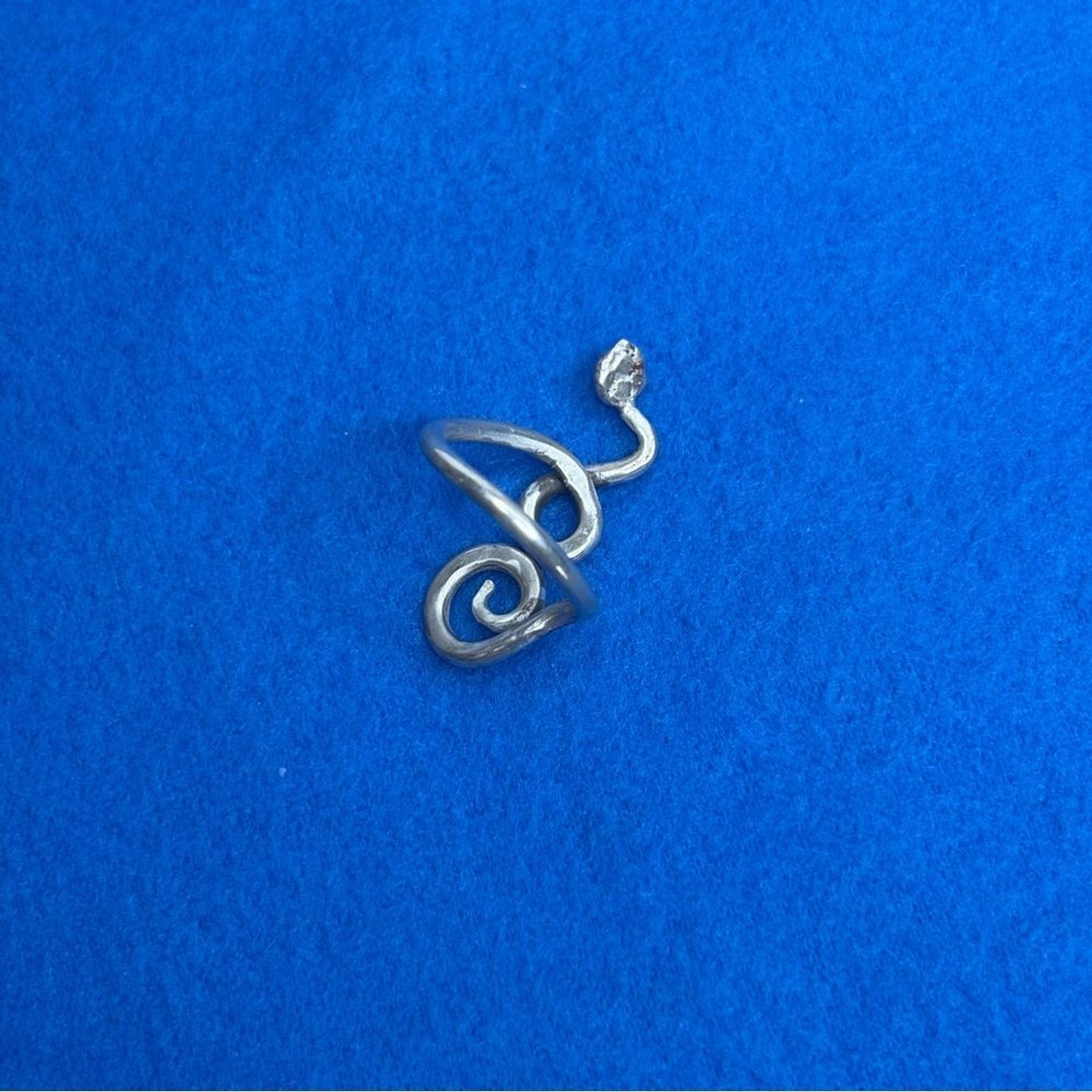 Hand Crafted One of a Kind Pure Silver Snake Ring Size 6