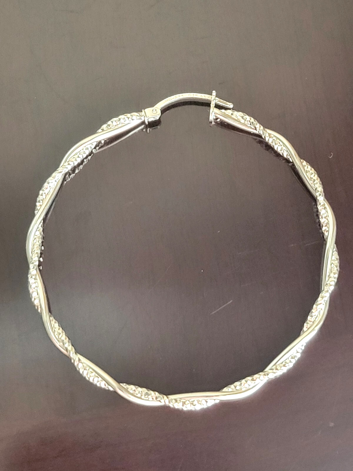 Erick’s Sterling Silver Braided 2 1/8 in. wide Hoop Earrings Taxco.925