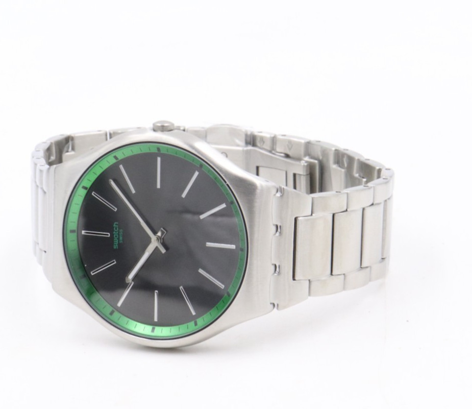 Swiss Swatch Skin Ultra Thin GREEN GRAPHITE Men Steel Watch 42mm SS07S128G $220