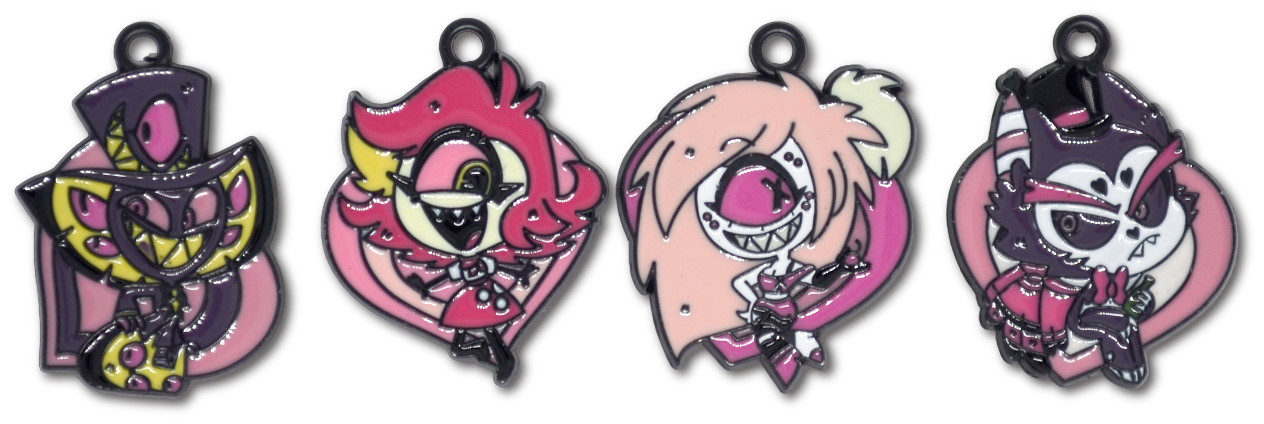 Hazbin Hotel 10pc Enamel Pendant Charm Set Charlie Alastor Angel Dust Niffty