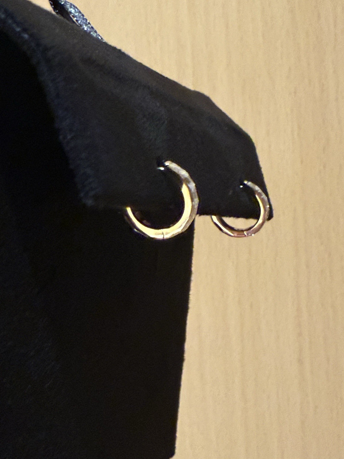 Maria Tash 8mm Yellow Gold Hoop Earrings Invisible Set Baguette Diamond Eternity