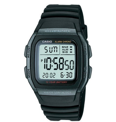 Casio W96H-1BV, Illuminator, Digital Chronograph Watch, Alarm, 10 Year Battery