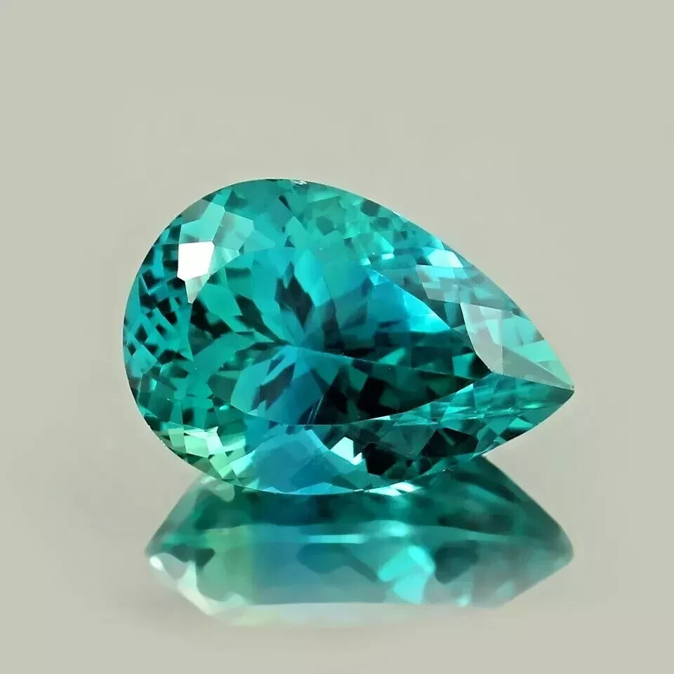 Gorgeous Blue Green Sapphire Pear Cut Natural 11-13 Ct Loose Gemstone Certified