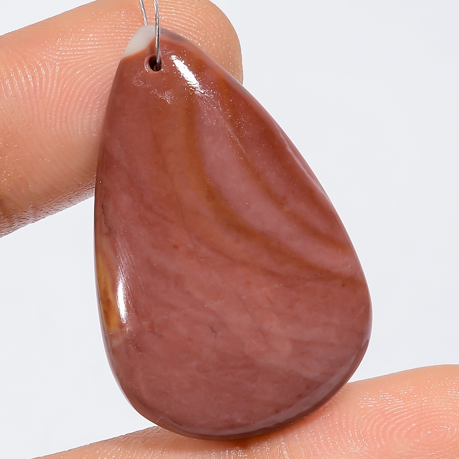 100% Natural Red Agate Pear Cabochon Drilled Gemstone 31 Ct. 33X20X4 mm A-34819
