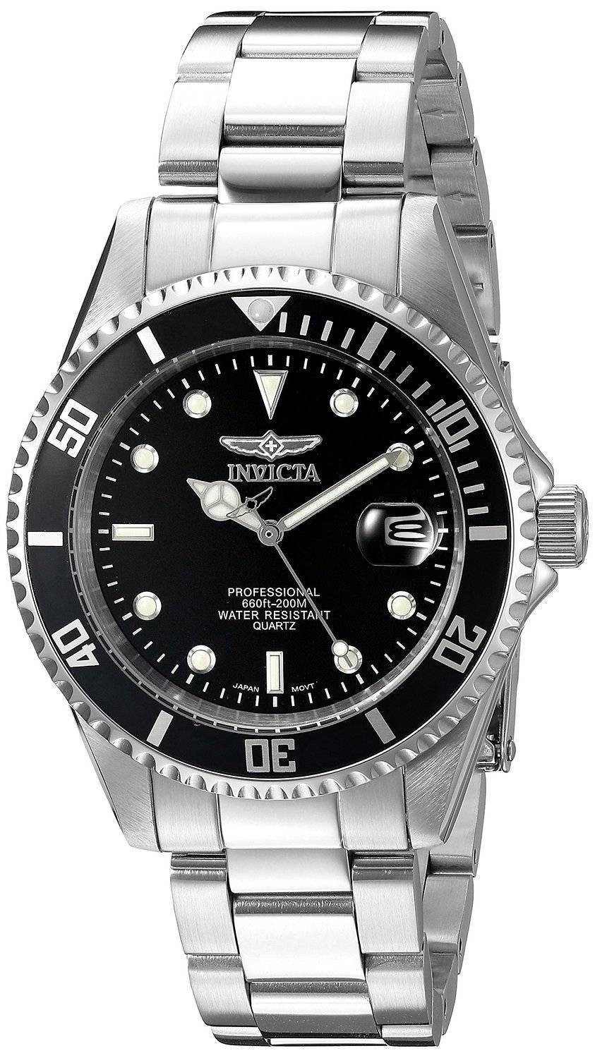 Invicta Pro Diver Black Dial Stainless Steel Quartz 200M 8932OB Men’s Watch