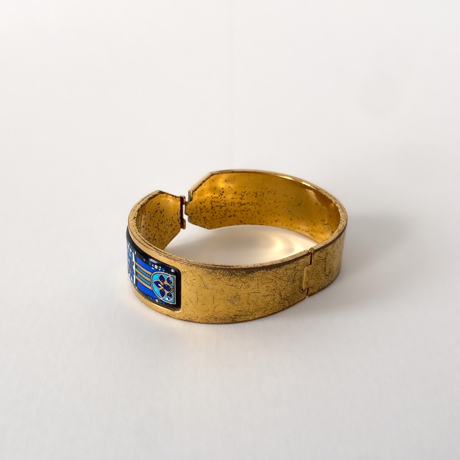 Michaela Frey Wien Vintage Gold Metal And Enamel Bracelet – 1980s