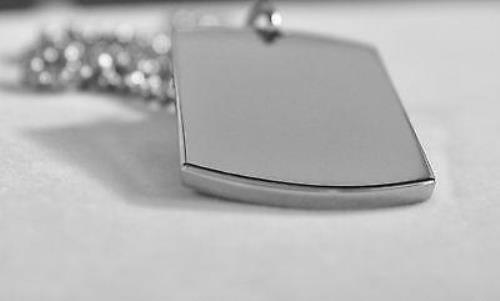 SOLID STAINLESS STEEL HEAVY DUTY 2 SIDES ENGRAVE TEXT ONLY