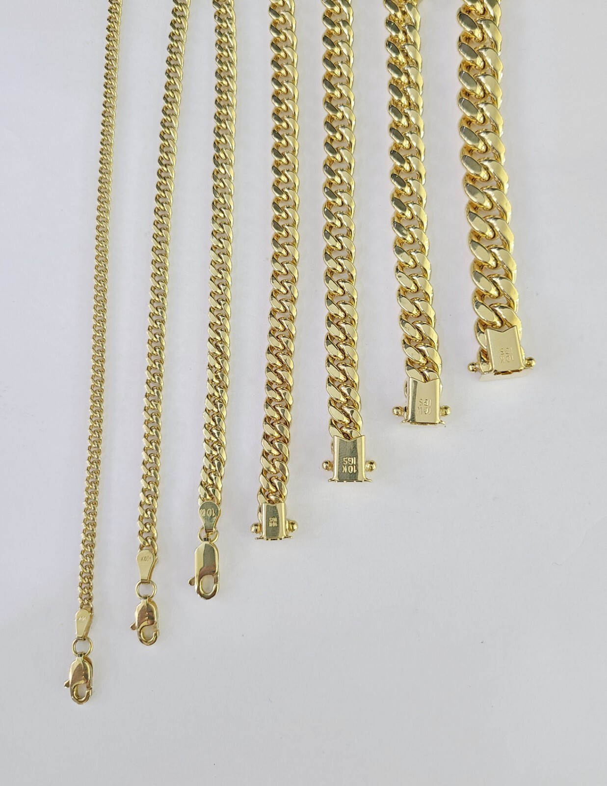 Real 10k Gold Miami Cuban Link Necklace Chain 3mm-10mm 20-30 Inches Men Women