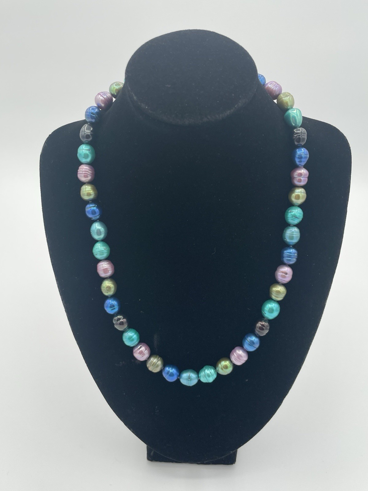 Honora Multi Color Ringed Baroque Pearl Necklace 8.7mm – Sterling Clasp