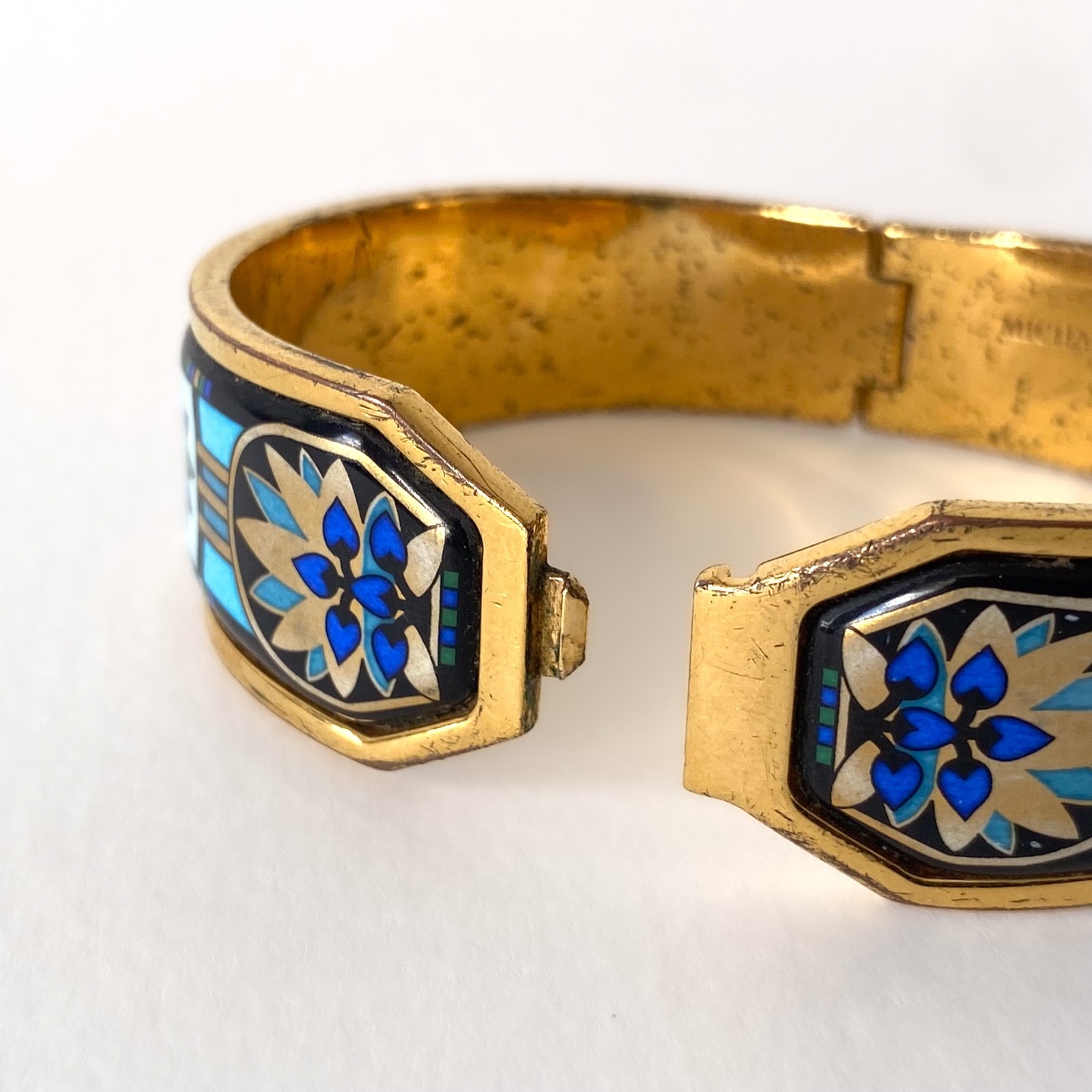 Michaela Frey Wien Vintage Gold Metal And Enamel Bracelet – 1980s